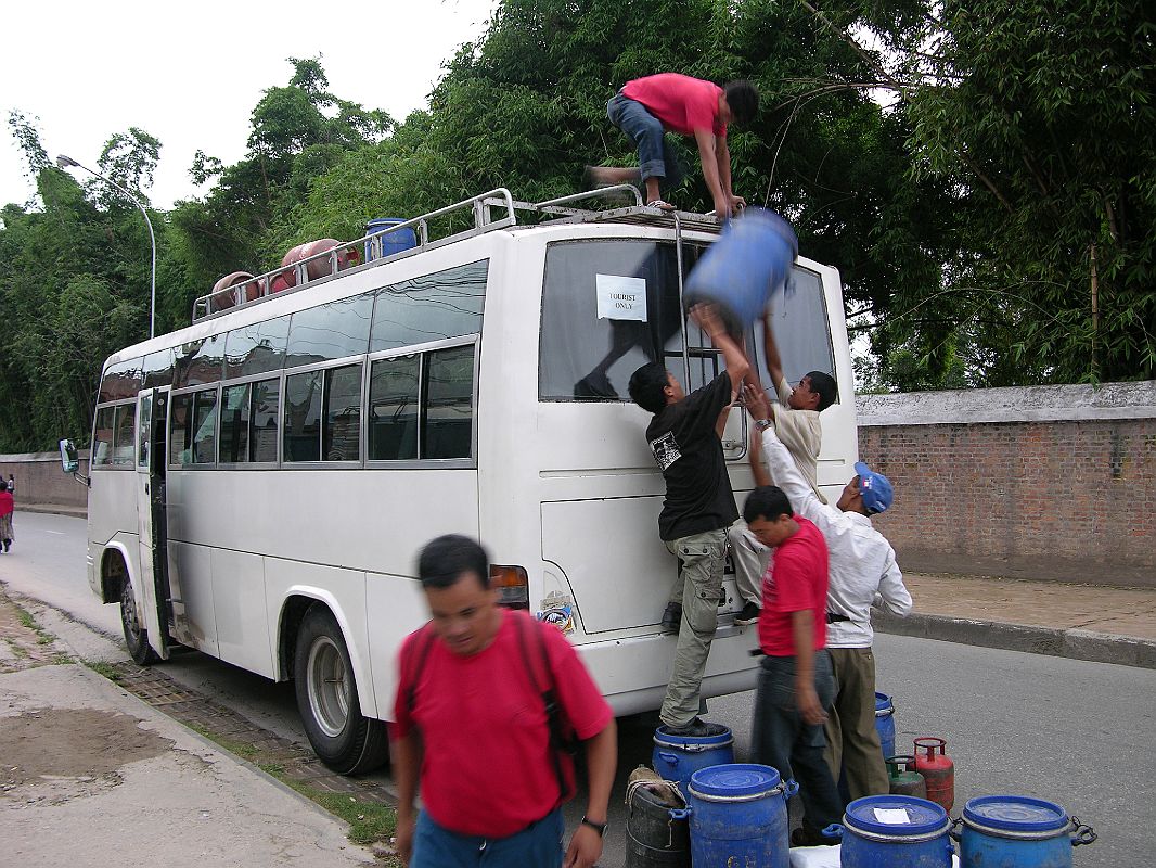 Tibet Kailash 01 To Nyalam 04 Loading The Bus In Kathmandu